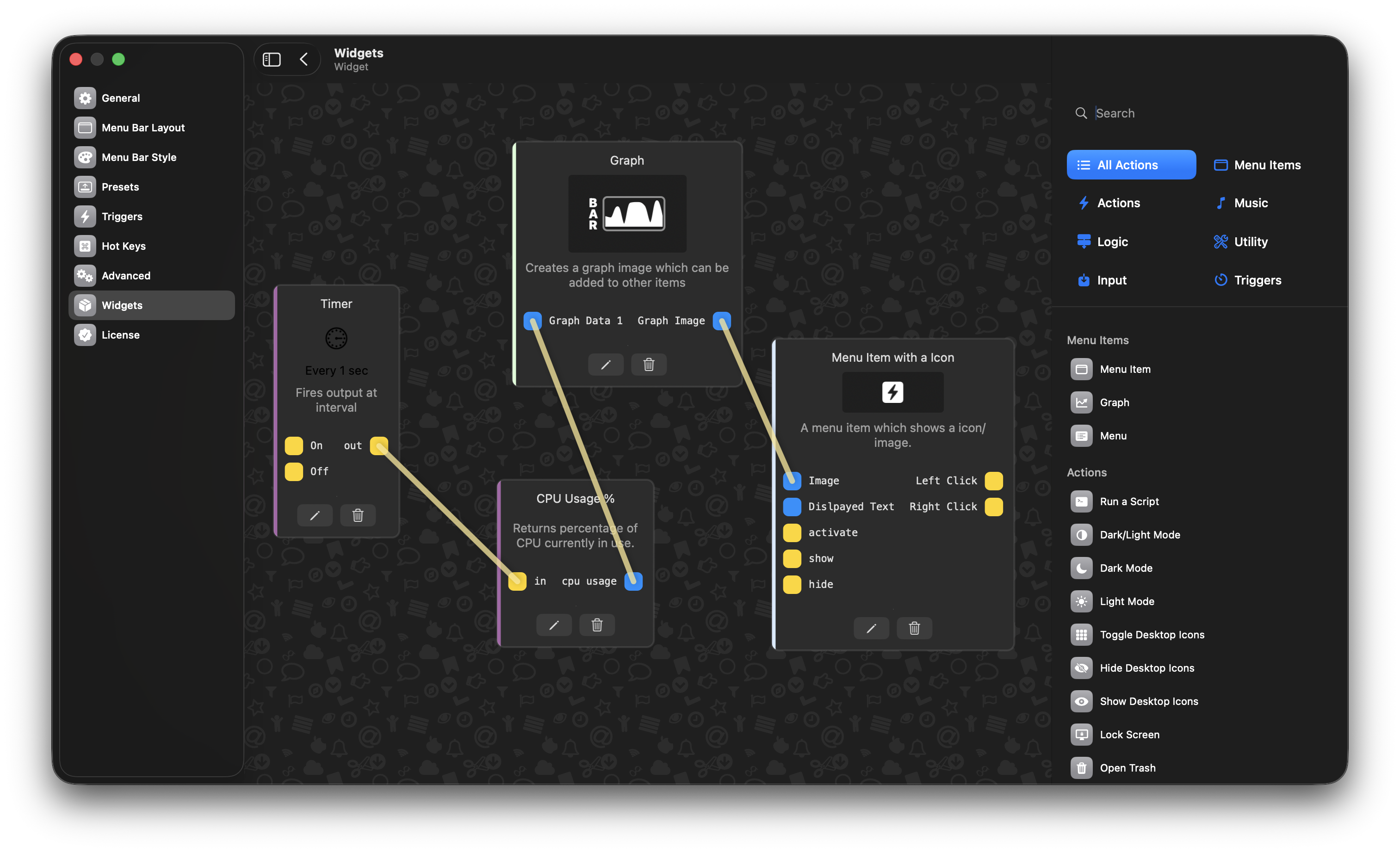 Bartender Widgets